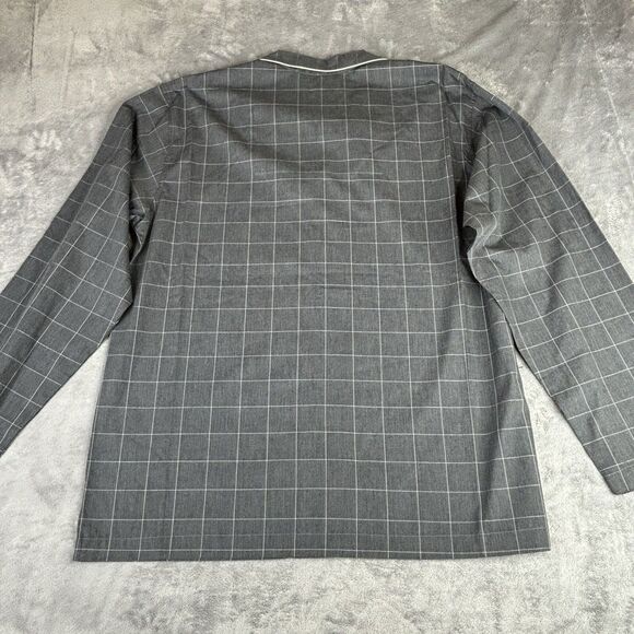 Polo Ralph Lauren Sleep Shirt Men Large Gray Check Button Up Pocket Pony New $55 - Picture 3 of 12